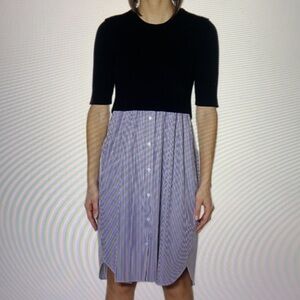 Kenzo Paris Rib Knitted Top Striped Dress 40